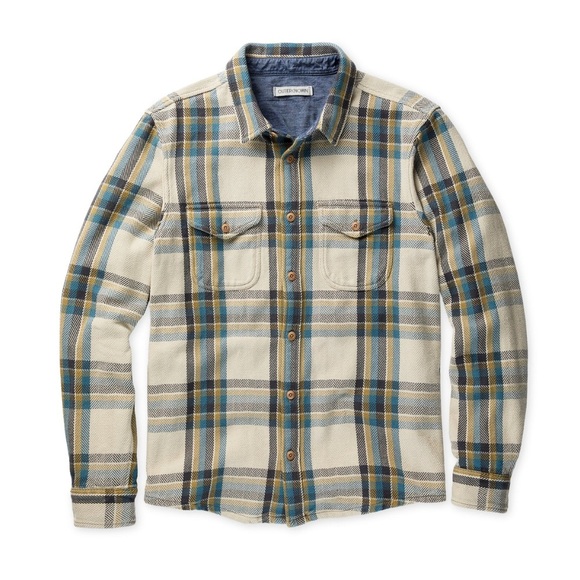 NWT Outerknown Blanket Shirt in Sandrift Nolan Plaid size Small - Picture 10 of 11